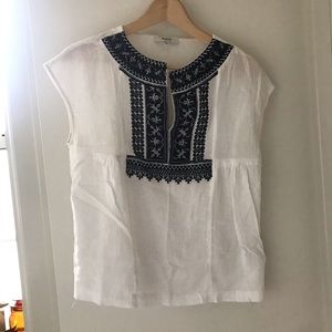 Madewell Gauzy Embroidered Top